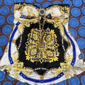 Cache Multicolor Baroque Print Tank Top